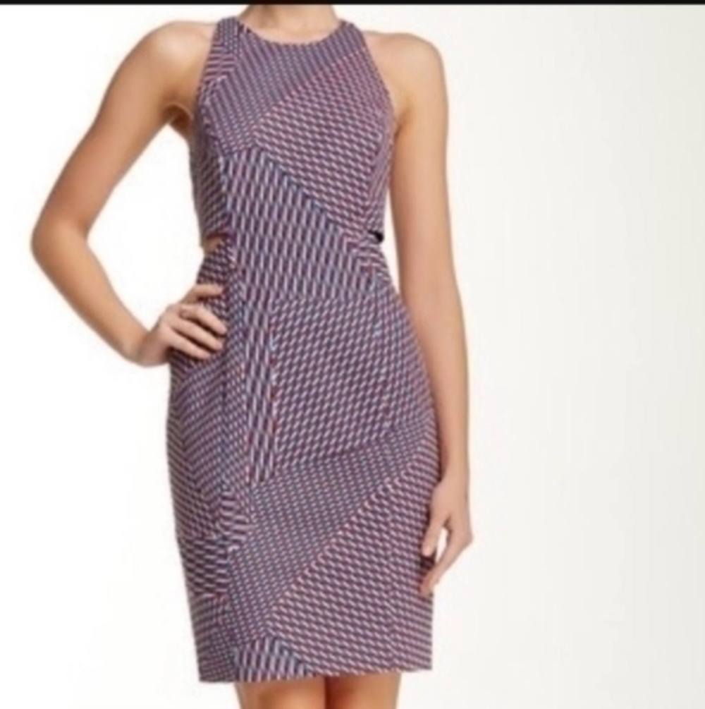 1. State Geometric Side Cutouts Sleeveless Sheath Dress XL